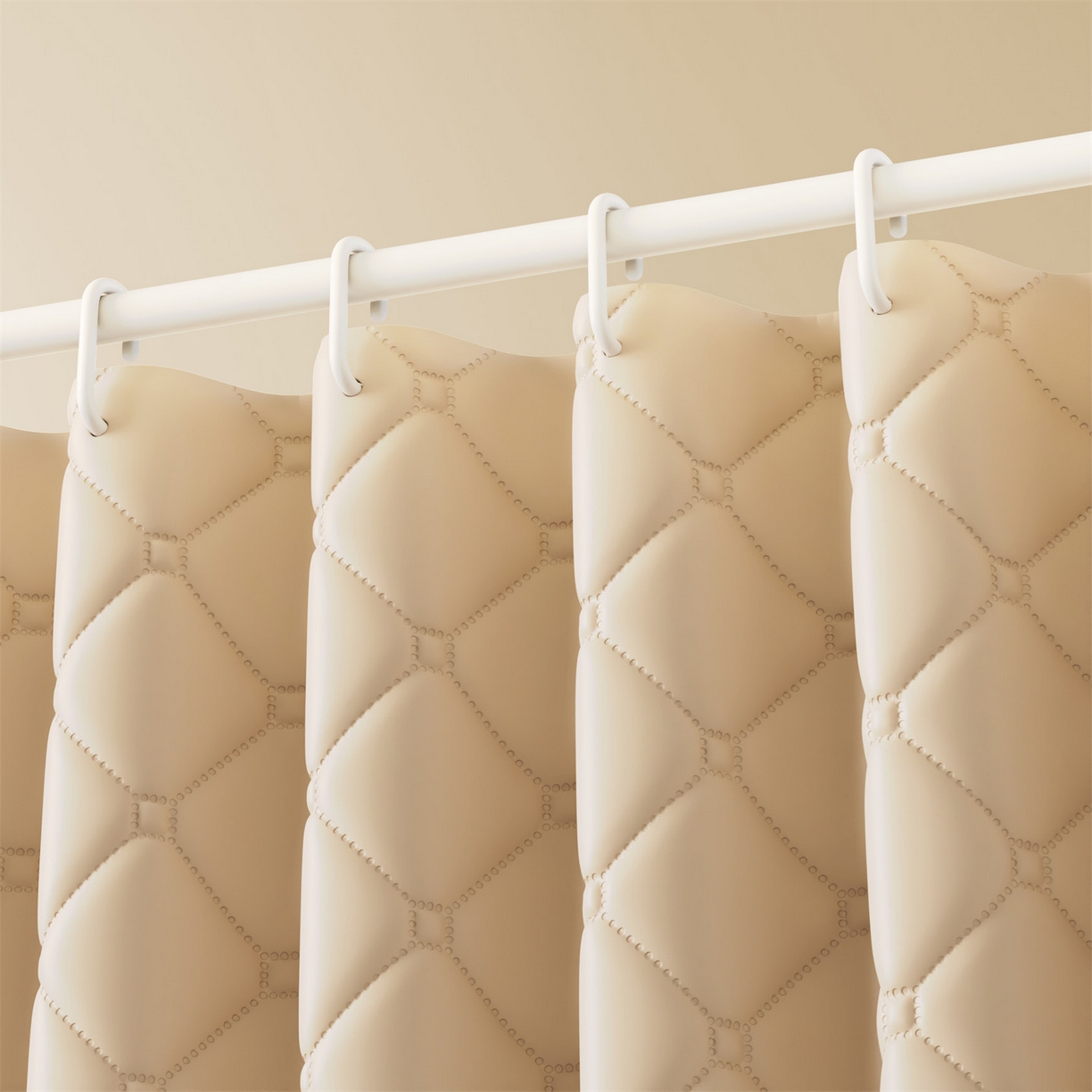 91家纺网 家纺一手货源 找家纺 佳梦家纺 2025新款防尘保暖夹棉坐床蚊帐-永夜系列 永夜-米色