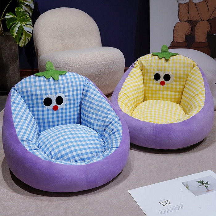 91家纺网 家纺一手货源 找家纺 （总）仟亿莱 2025新款大眼茄子泡泡格蒲团坐垫