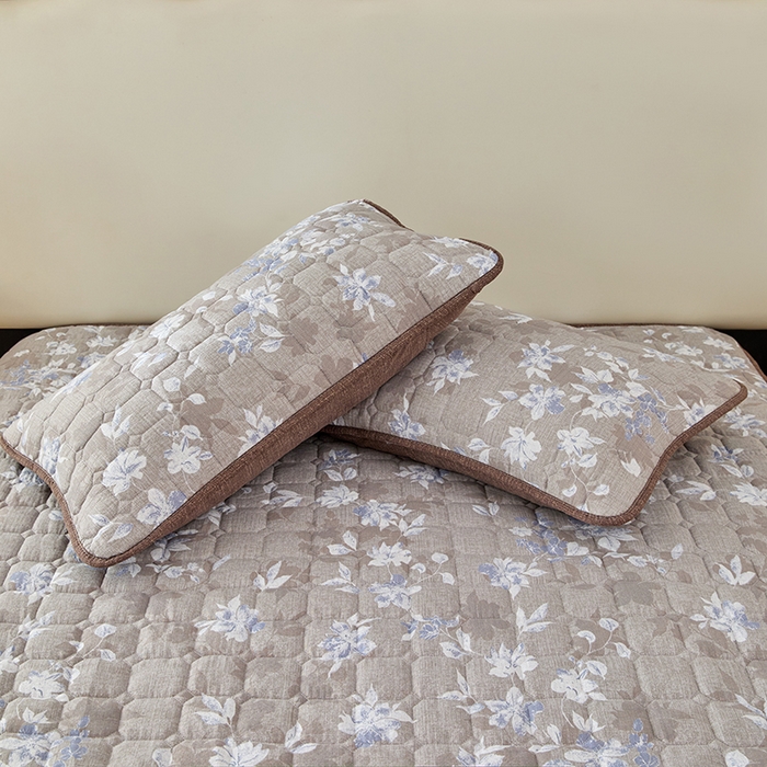 91家纺网 家纺一手货源 找家纺 圣比熊 2025新款原麻夹棉枕套加厚枕套宿舍单人枕芯套三层加厚枕头套内胆套 漫步花丛-蓝