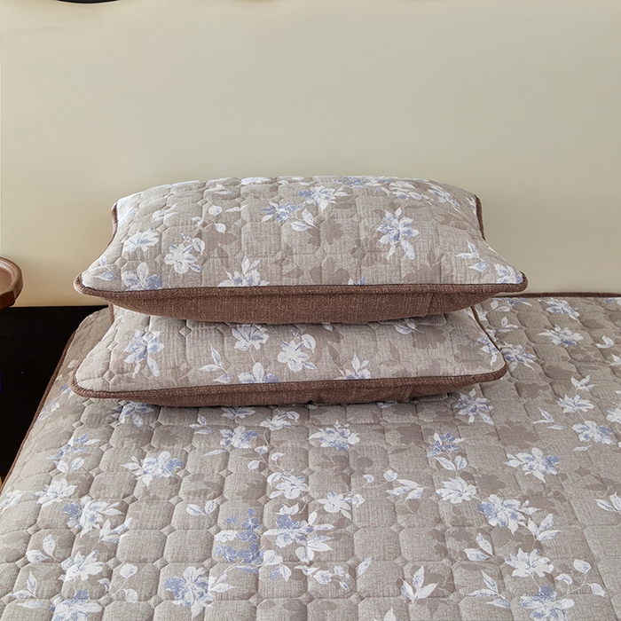 91家纺网 家纺一手货源 找家纺 圣比熊 2025新款原麻夹棉枕套加厚枕套宿舍单人枕芯套三层加厚枕头套内胆套 漫步花丛-蓝