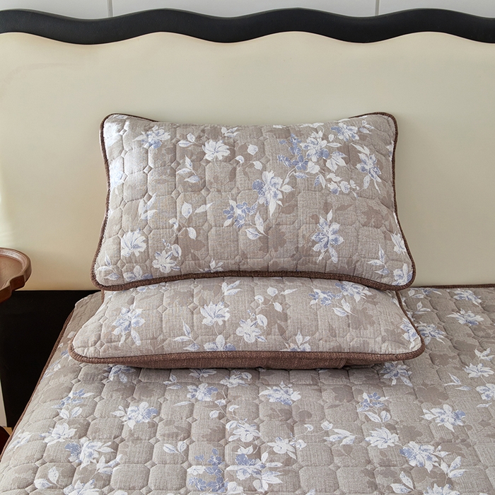 91家纺网 家纺一手货源 找家纺 圣比熊 2025新款原麻夹棉枕套加厚枕套宿舍单人枕芯套三层加厚枕头套内胆套 漫步花丛-蓝