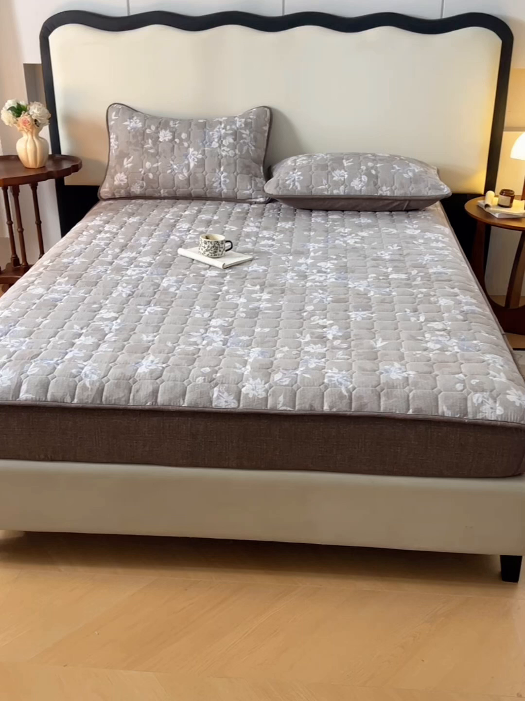 91家纺网 家纺一手货源 找家纺 圣比熊 2025新款原麻夹棉枕套加厚枕套宿舍单人枕芯套三层加厚枕头套内胆套 漫步花丛-蓝