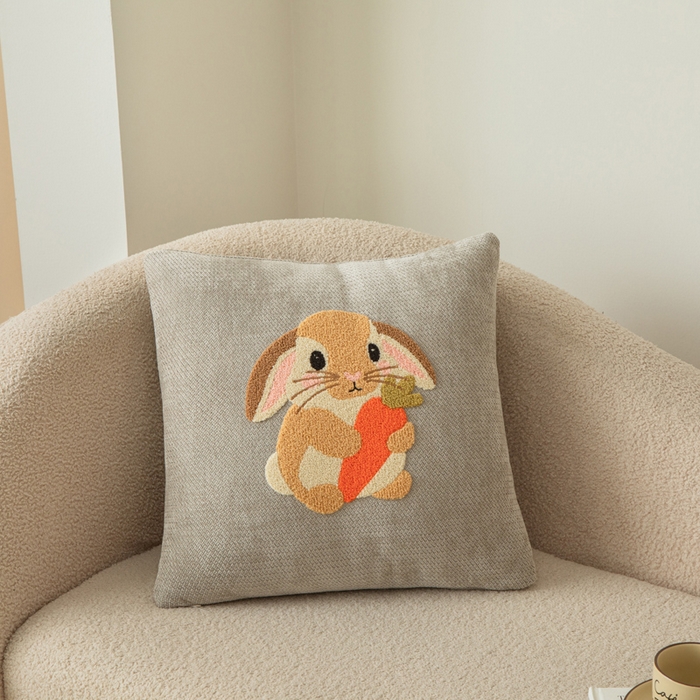 91家纺网 家纺一手货源 找家纺 （总）新奇异 2025新款卡通毛巾绣雪尼尔抱枕