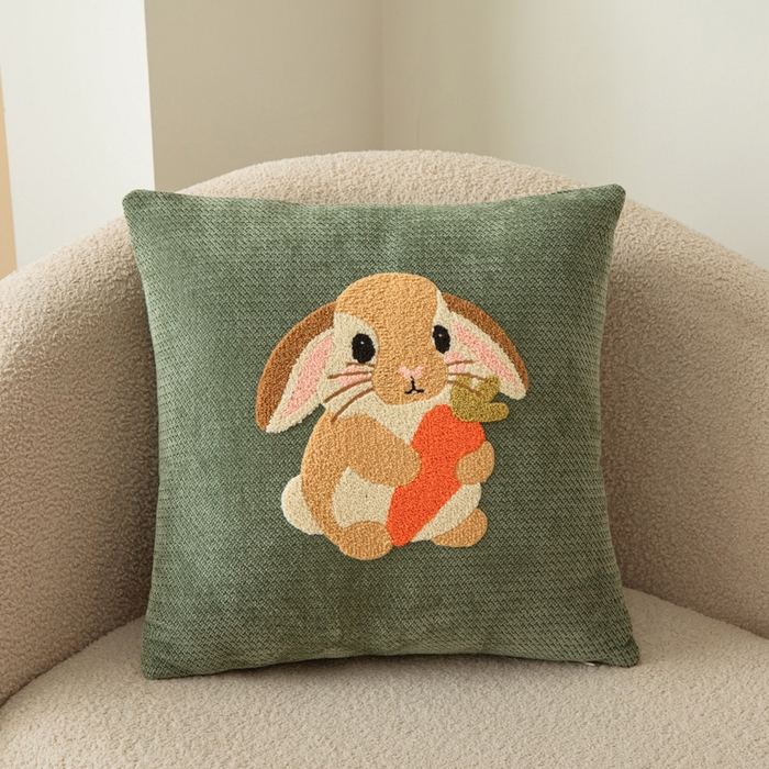 91家纺网 家纺一手货源 找家纺 （总）新奇异 2025新款卡通毛巾绣雪尼尔抱枕