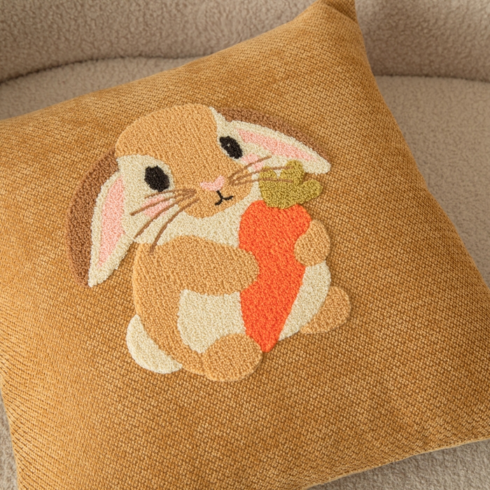 91家纺网 家纺一手货源 找家纺 （总）新奇异 2025新款卡通毛巾绣雪尼尔抱枕