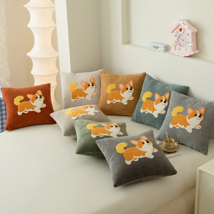 91家纺网 家纺一手货源 找家纺 新奇异 2025新款卡通毛巾绣雪尼尔抱枕 组合图