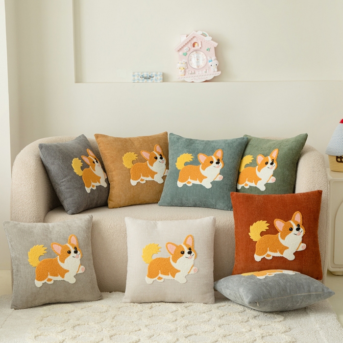 91家纺网 家纺一手货源 找家纺 新奇异 2025新款卡通毛巾绣雪尼尔抱枕 组合图