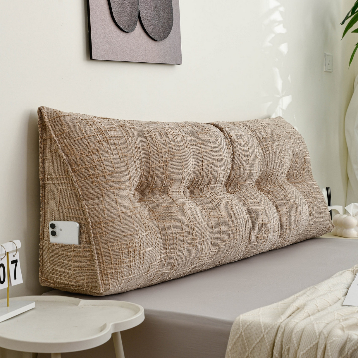 91家纺网 家纺一手货源 找家纺 （总）美达人 2025新款肌理麻三角靠背靠垫