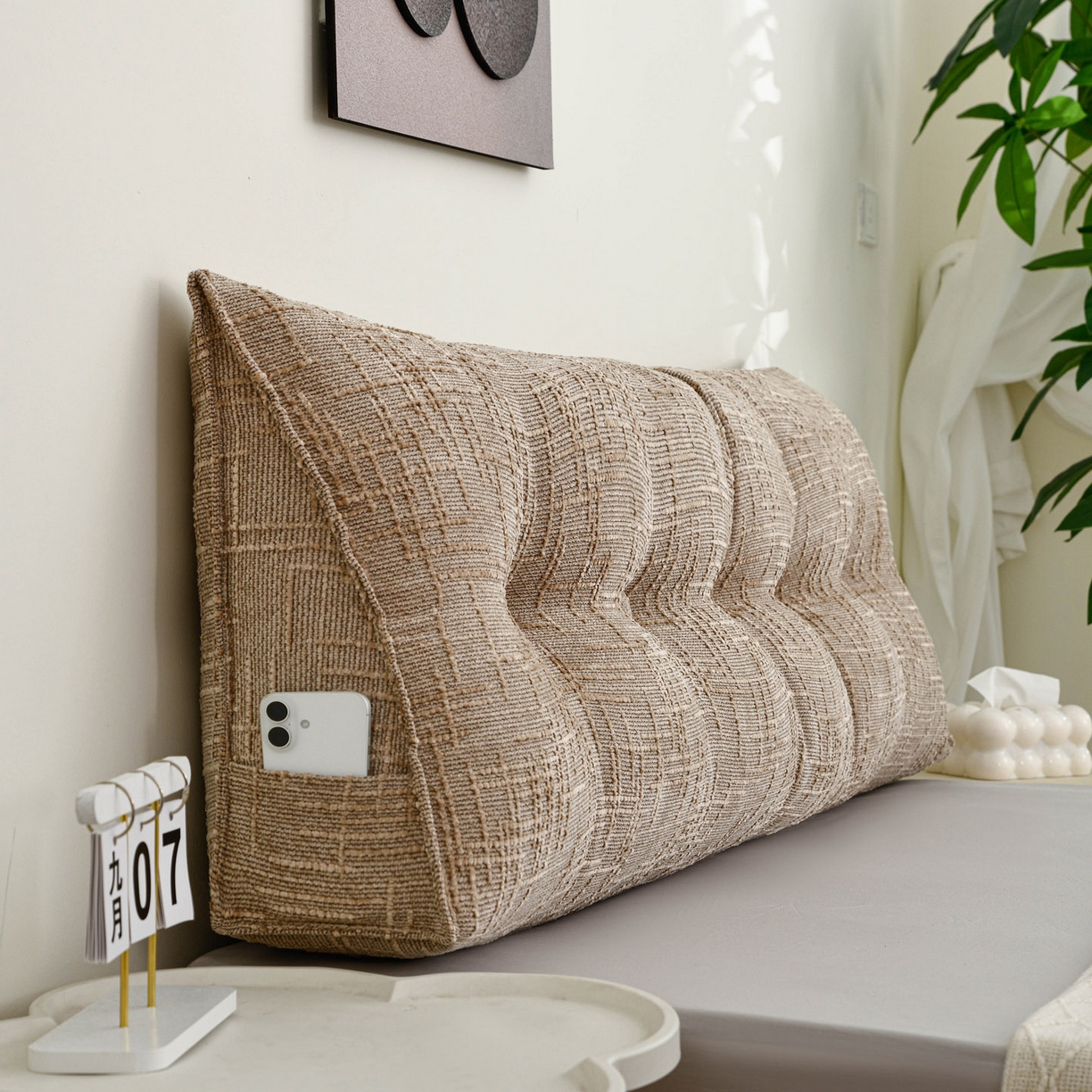 91家纺网 家纺一手货源 找家纺 （总）美达人 2025新款肌理麻三角靠背靠垫