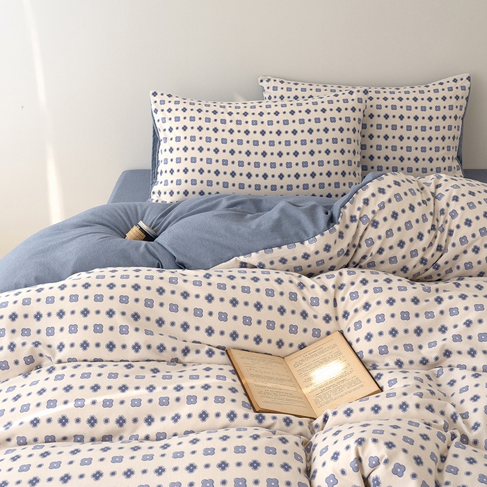 91家纺网 家纺一手货源 找家纺 竹合家纺 2025秋冬新款加厚磨毛色织暖绒系列针织四件套高克重 轻奢老花