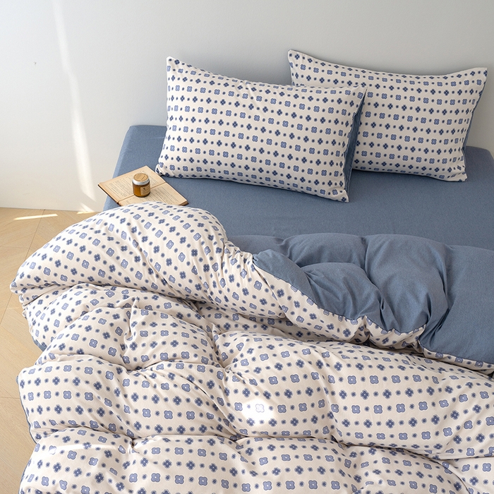 91家纺网 家纺一手货源 找家纺 竹合家纺 2025秋冬新款加厚磨毛色织暖绒系列针织四件套高克重 轻奢老花