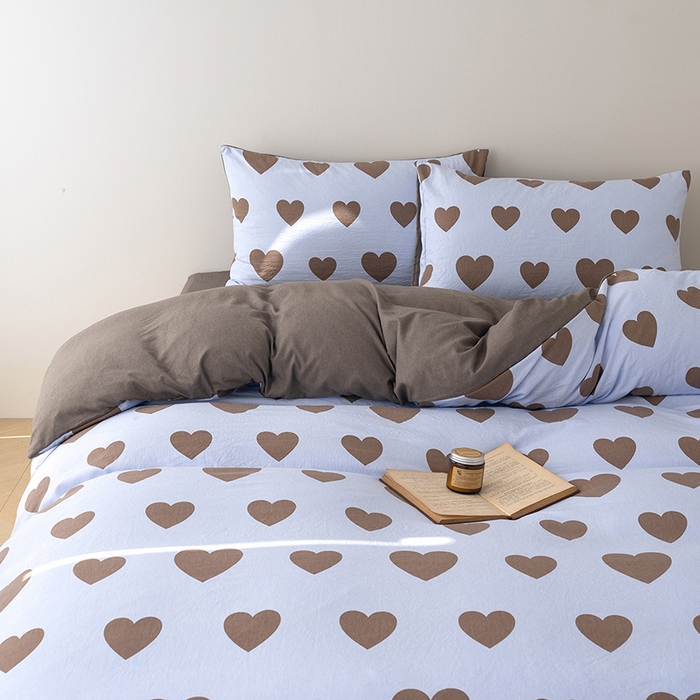 91家纺网 家纺一手货源 找家纺 竹合家纺 2025秋冬新款加厚磨毛色织暖绒系列针织四件套高克重 心动咖