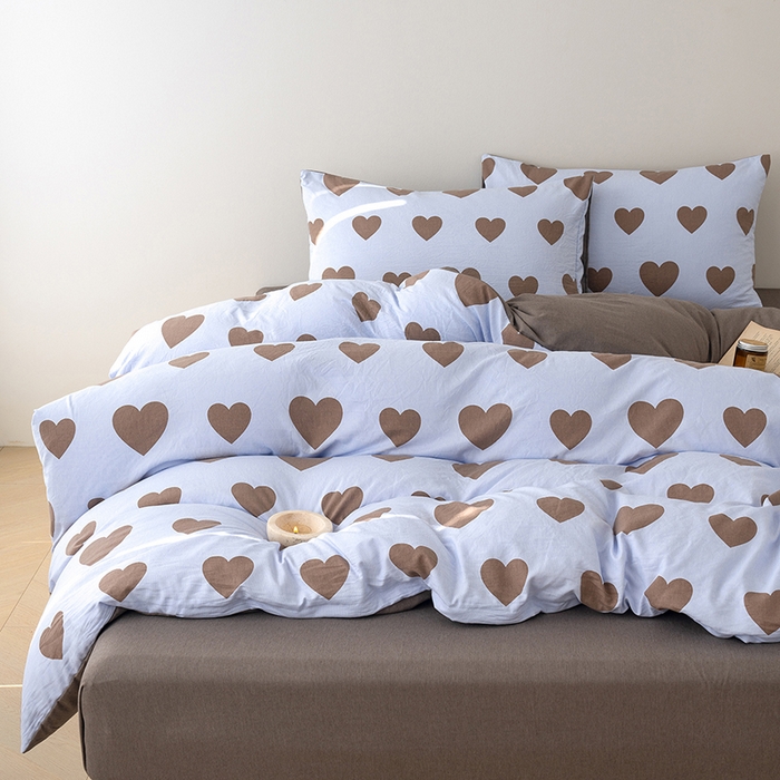 91家纺网 家纺一手货源 找家纺 竹合家纺 2025秋冬新款加厚磨毛色织暖绒系列针织四件套高克重 心动咖