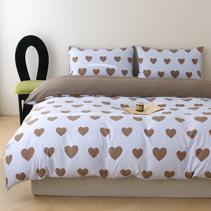 91家纺网 家纺一手货源 找家纺 竹合家纺 2025秋冬新款加厚磨毛色织暖绒系列针织四件套高克重 心动咖