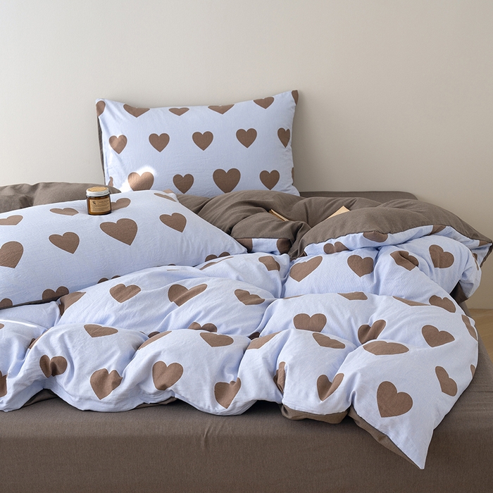 91家纺网 家纺一手货源 找家纺 竹合家纺 2025秋冬新款加厚磨毛色织暖绒系列针织四件套高克重 心动咖