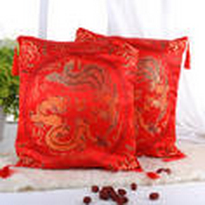 91家纺网 家纺一手货源 找家纺 （总）仁宇枕业 2025新款新品 大红婚庆喜庆腰枕抱枕靠垫芯福字喜字全家福特价跑量送人抱枕头枕芯
