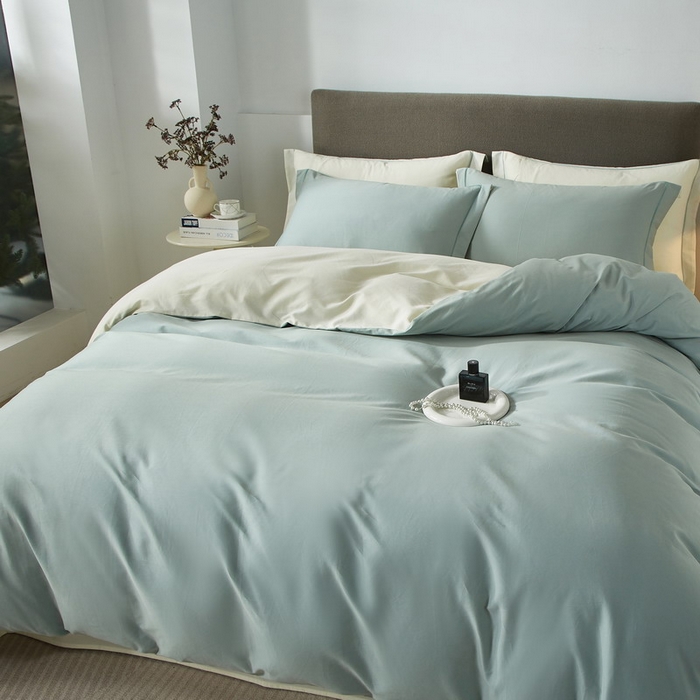 91家纺网 家纺一手货源 找家纺 （总）沐白家居 2025新款全棉高支高密纯色轻磨毛三四件套