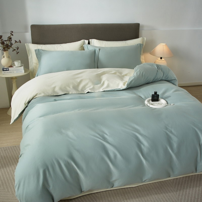 91家纺网 家纺一手货源 找家纺 （总）沐白家居 2025新款全棉高支高密纯色轻磨毛三四件套