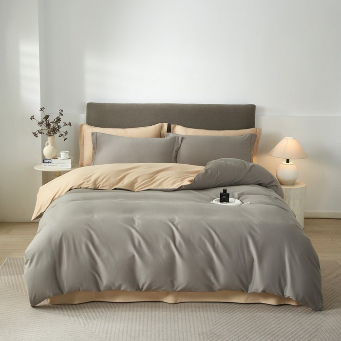 91家纺网 家纺一手货源 找家纺 （总）沐白家居 2025新款全棉高支高密纯色轻磨毛三四件套