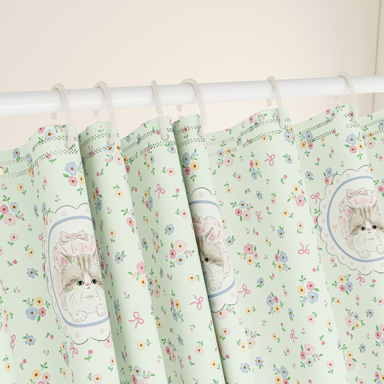 91家纺网 家纺一手货源 找家纺 艾晶美家纺有限公司 2025新款韩版卡通印花坐式蚊帐布帘款 猫星公主