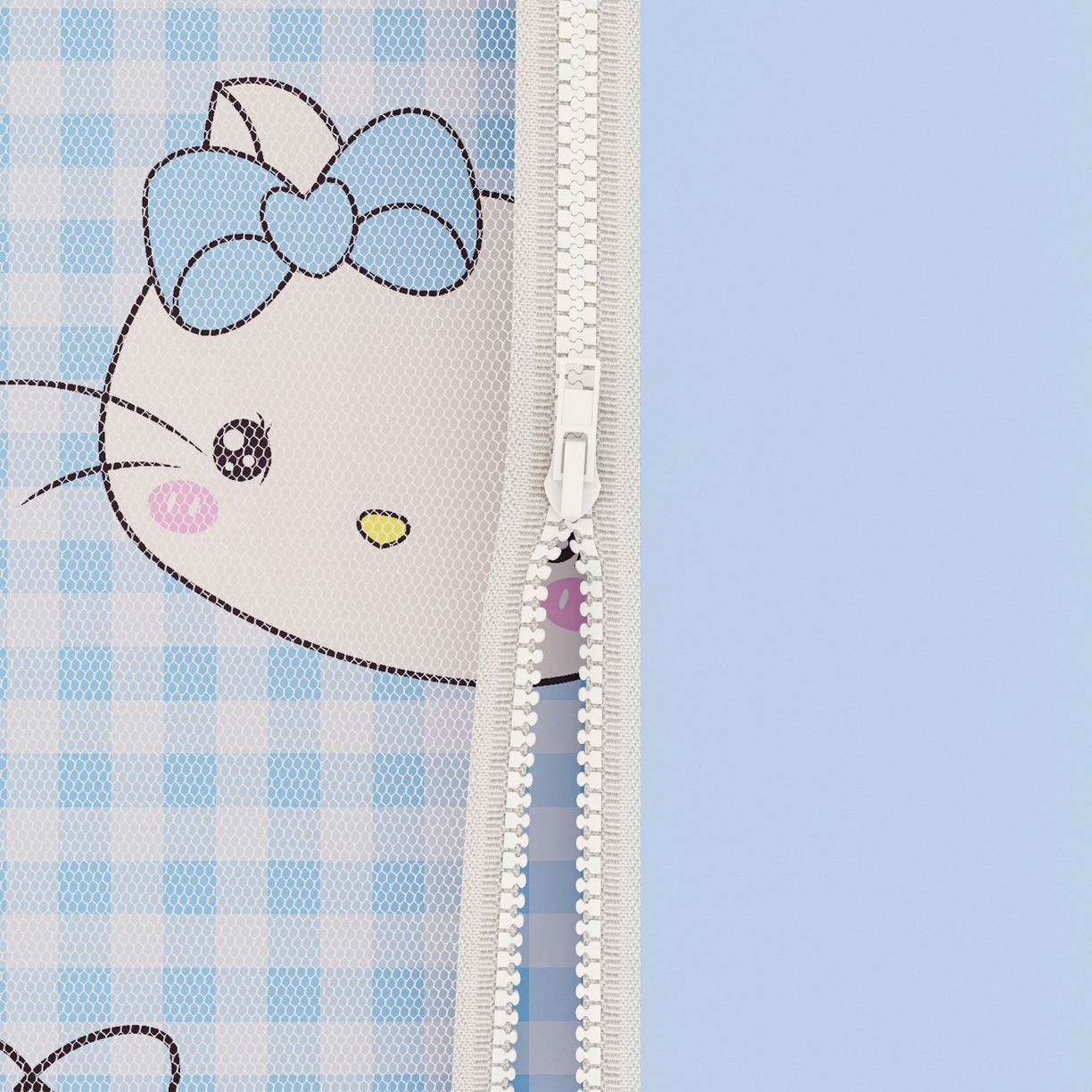 91家纺网 家纺一手货源 找家纺 艾晶美家纺有限公司 2025新款韩版卡通印花坐式蚊帐布帘款 Kmi瞄蓝