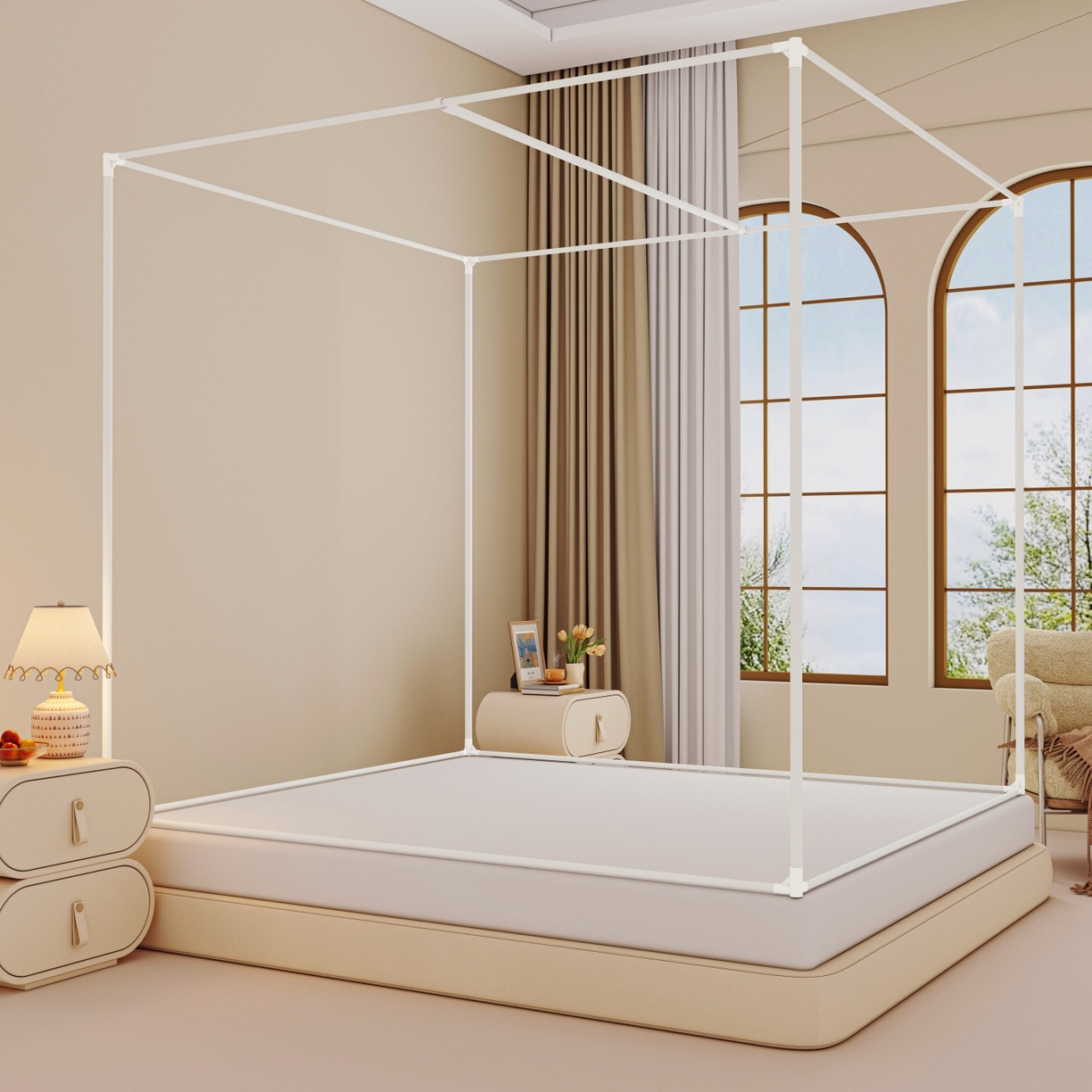 91家纺网 家纺一手货源 找家纺 艾晶美家纺有限公司 2025新款韩版卡通印花坐式蚊帐布帘款 Kmi瞄蓝