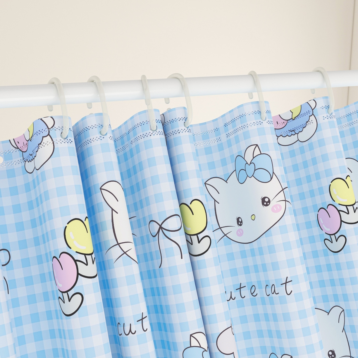 91家纺网 家纺一手货源 找家纺 艾晶美家纺有限公司 2025新款韩版卡通印花坐式蚊帐布帘款 Kmi瞄蓝