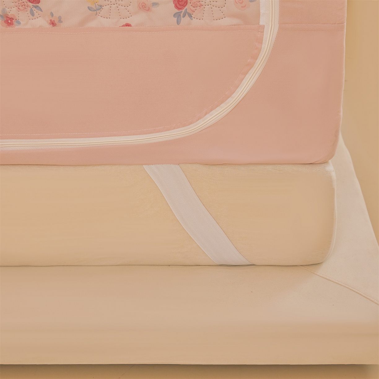 91家纺网 家纺一手货源 找家纺 （总）艾晶美家纺有限公司 2025新款韩版坐床夹棉保暖遮光蚊帐