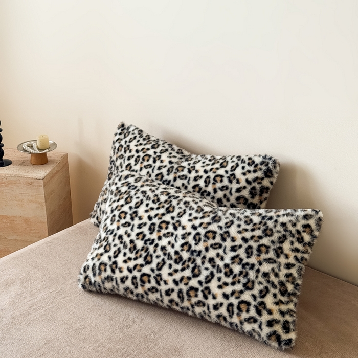 91家纺网 家纺一手货源 找家纺 九花鹿 2025新款丹麦皮草绒水貂绒四件套 豹纹-咖