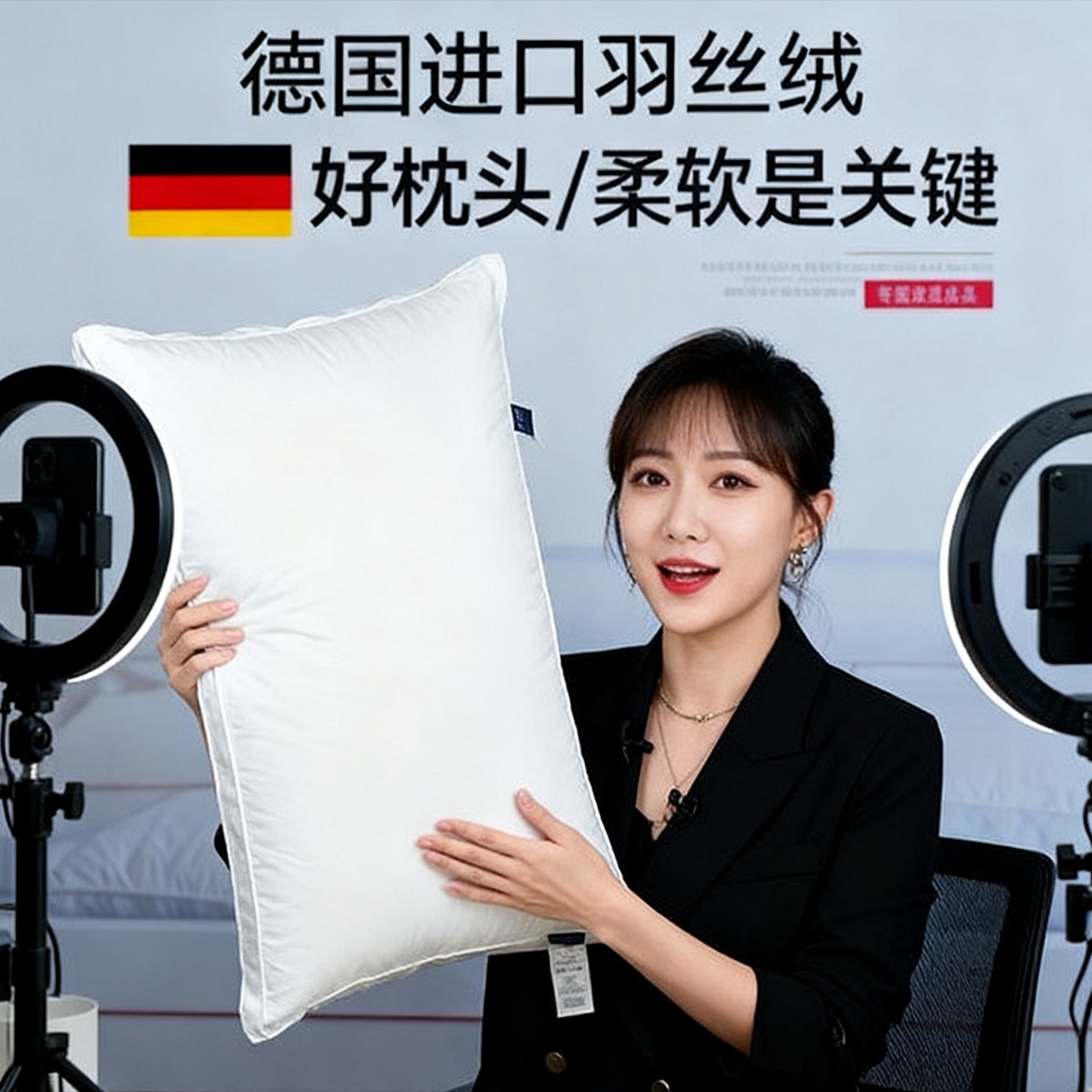 91家纺网 家纺一手货源 找家纺 （总）安力森/诚臻酒店用品 2025新款德国羽丝绒立体枕｜千分之一细密度 五星品质 睡出云朵感