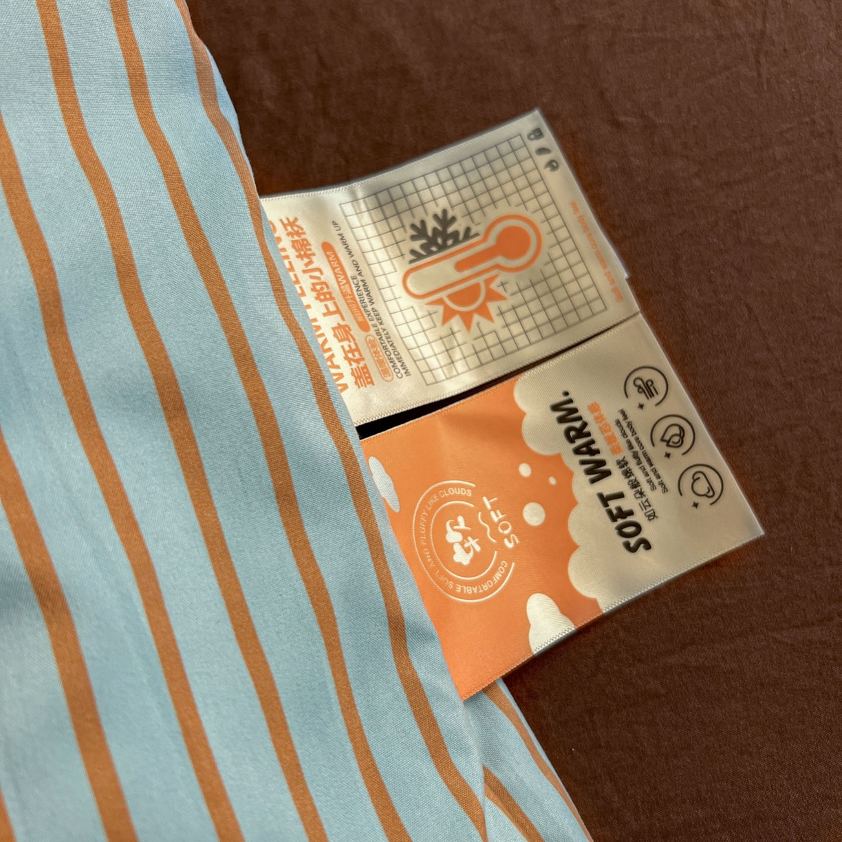 91家纺网 家纺一手货源 找家纺 暖芯优选 2025新款水洗棉冬被被子被芯 条纹水蓝+咖啡