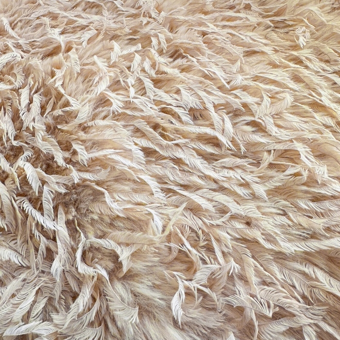 91家纺网 家纺一手货源 找家纺 新奇异 2025新款羽毛绒抱枕靠垫 长羽毛绒-驼色