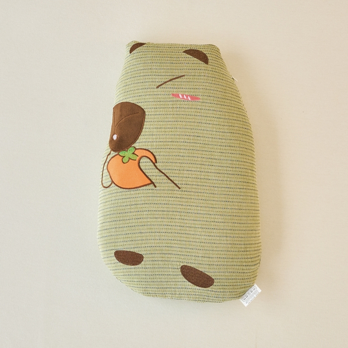 明星枕业 2025新款卡通卡皮巴拉全棉双层纱荞麦枕头儿童午睡抱枕枕芯 卡皮巴拉-绿