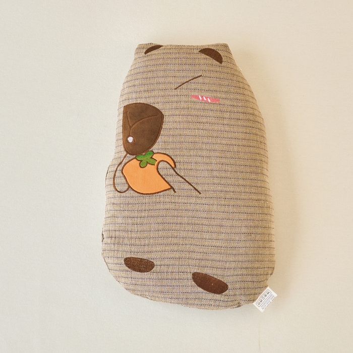 明星枕业 2025新款卡通卡皮巴拉全棉双层纱荞麦枕头儿童午睡抱枕枕芯 卡皮巴拉-灰