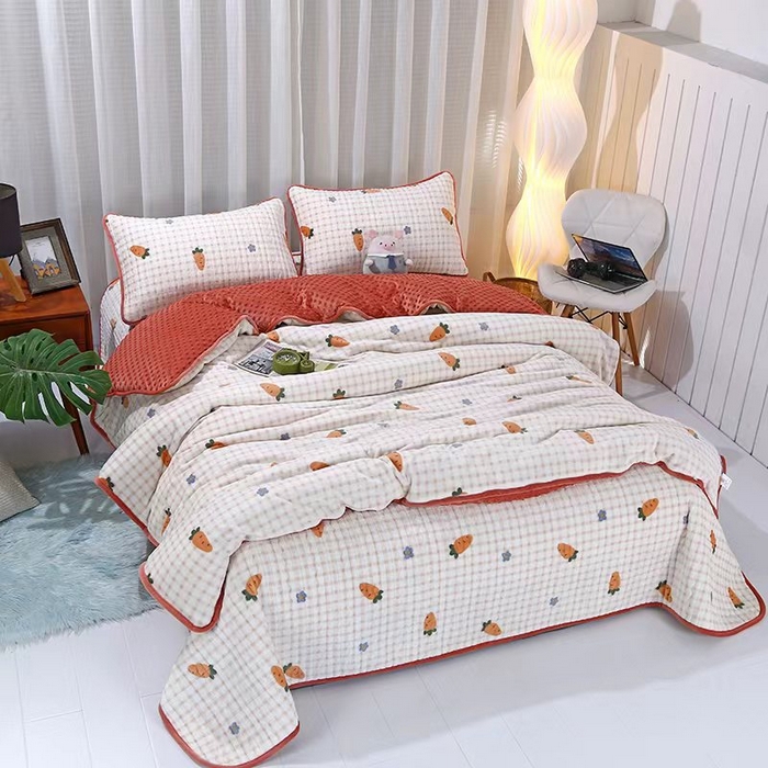 （总）床盖工厂店 2025新款加厚高克重牛奶绒床盖豆豆绒单被套四件套牛奶绒四件套