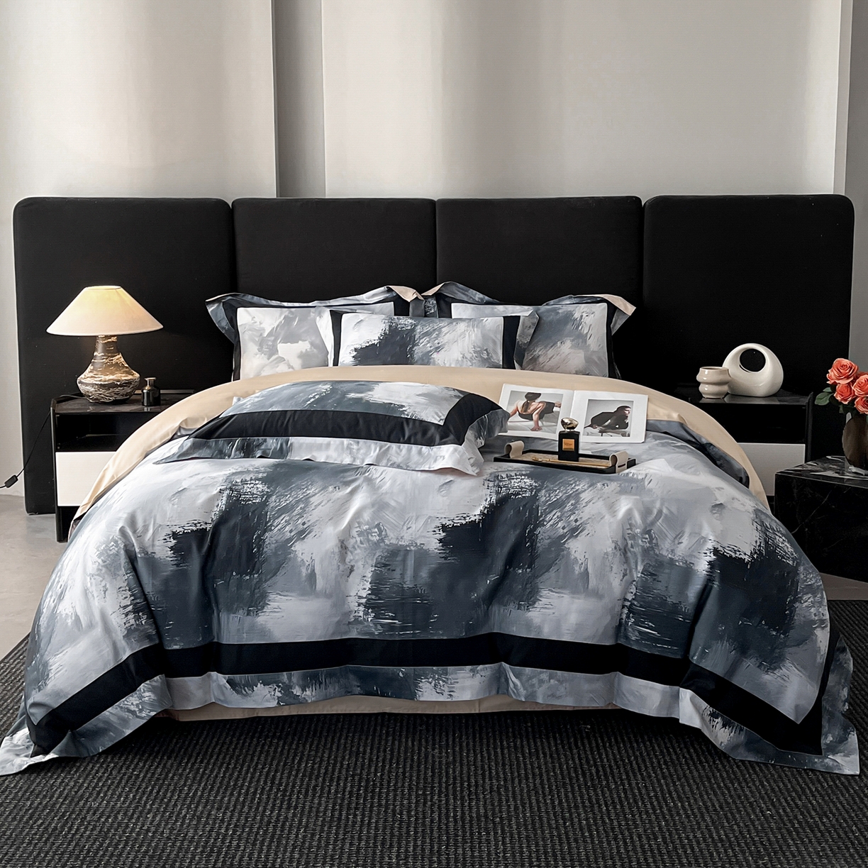 91家纺网 家纺一手货源 找家纺 （总）置顶家纺 2025新款渲染亲肤系列数码印花四件套