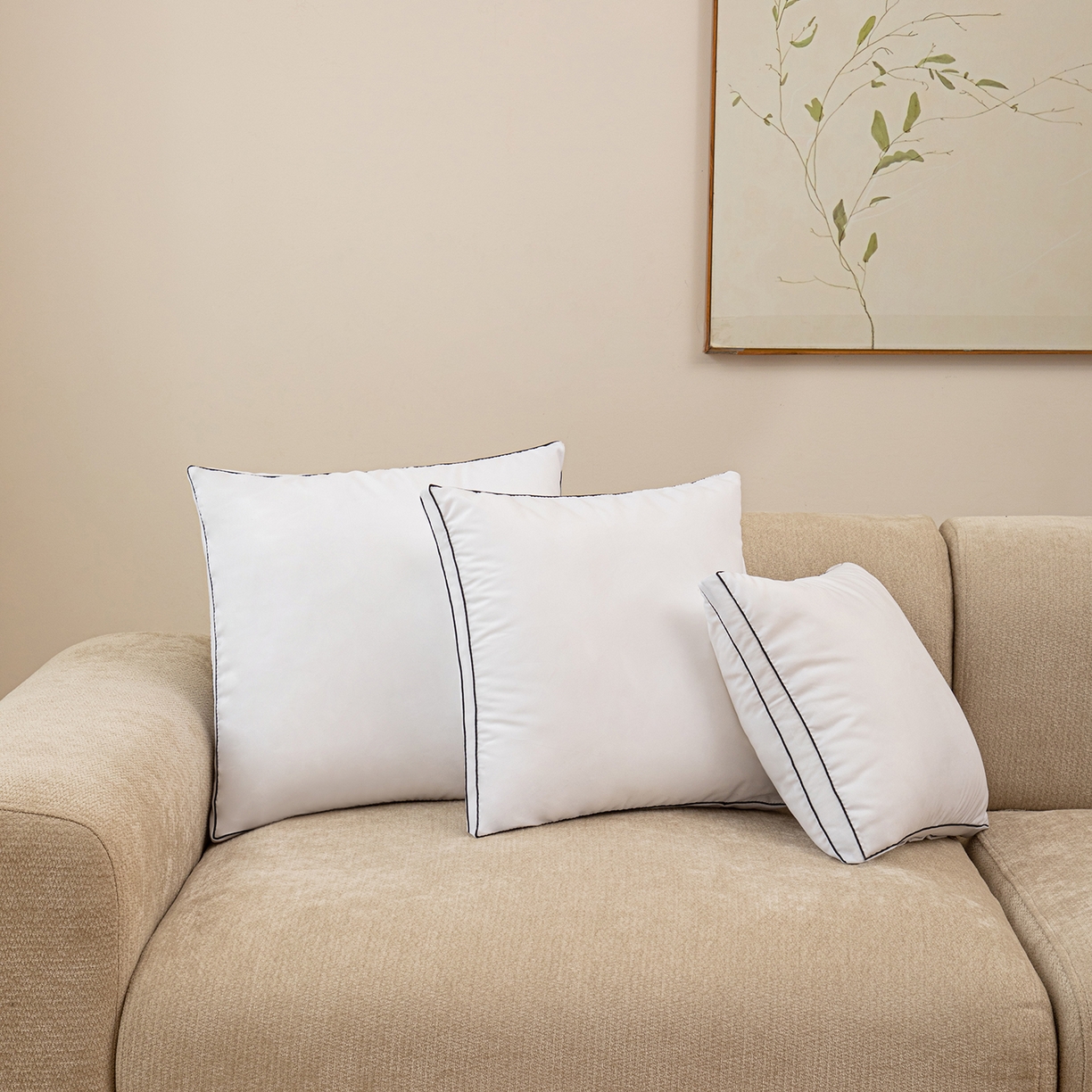 91家纺网 家纺一手货源 找家纺 （总）沐沐家纺 2025新款立体黑边磨毛枕芯