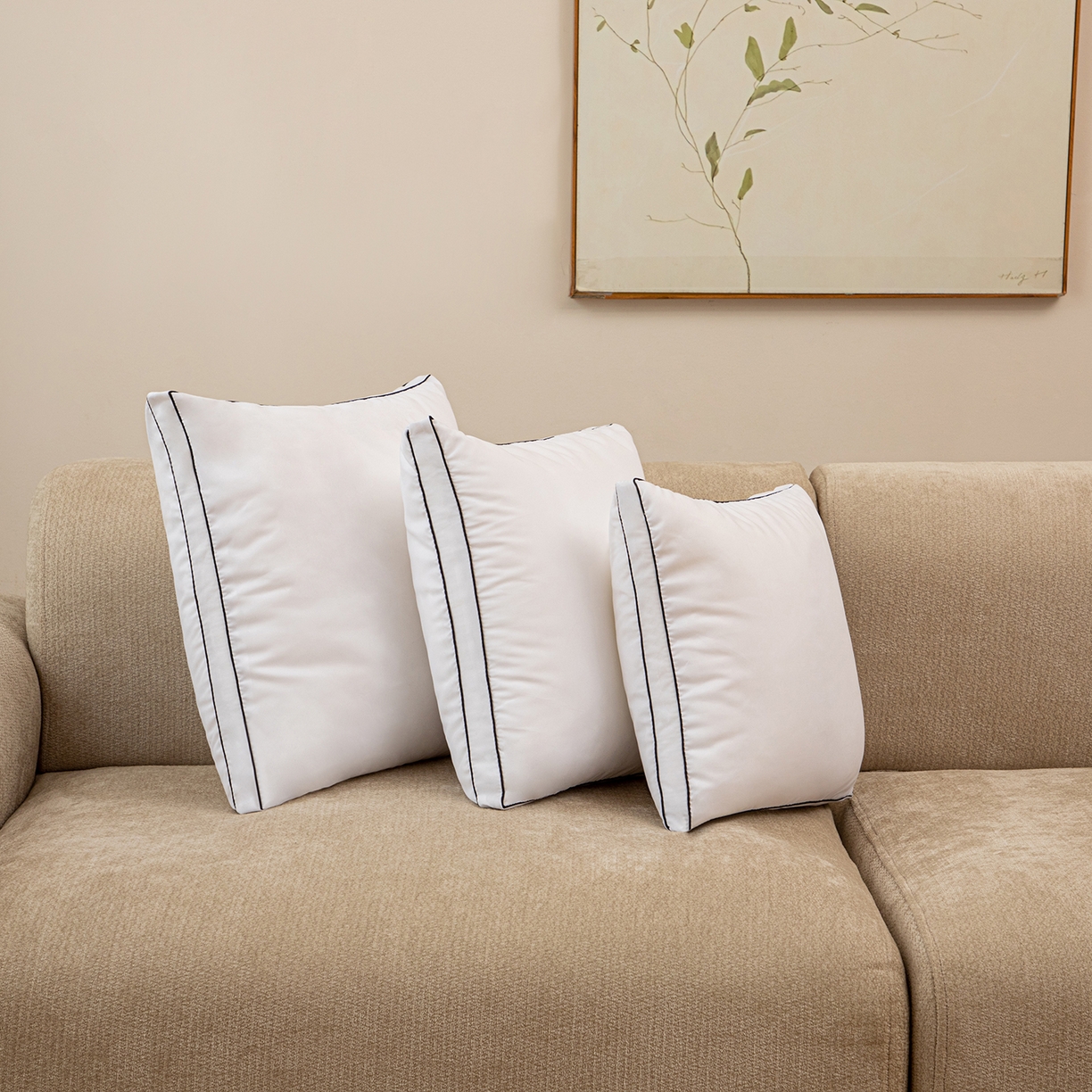 91家纺网 家纺一手货源 找家纺 （总）沐沐家纺 2025新款立体黑边磨毛枕芯