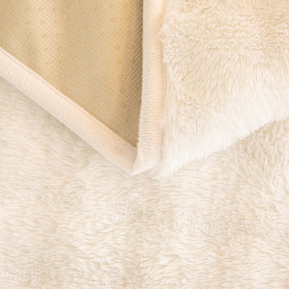 91家纺网 家纺一手货源 找家纺 沐沐家纺 2026新款兔毛沙发垫 米白