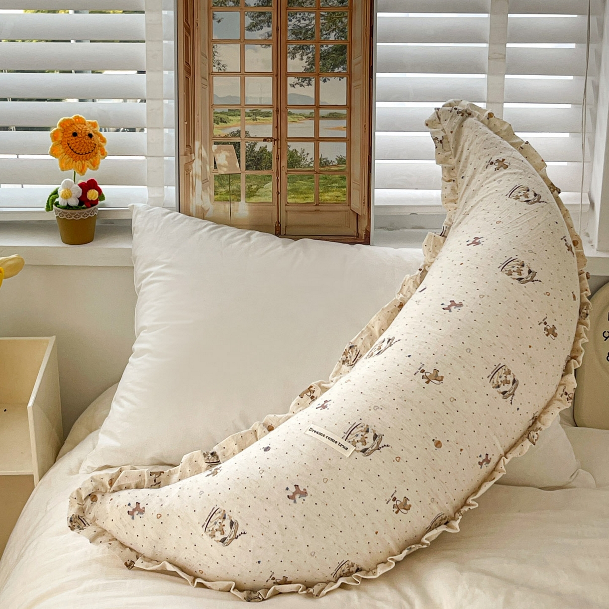 91家纺网 家纺一手货源 找家纺 亦帆枕芯 2025新款棉麻月牙抱枕宝宝安抚枕可拆洗床头靠垫孕妇枕夹腿抱枕25x80cm 005号棉麻月牙抱枕