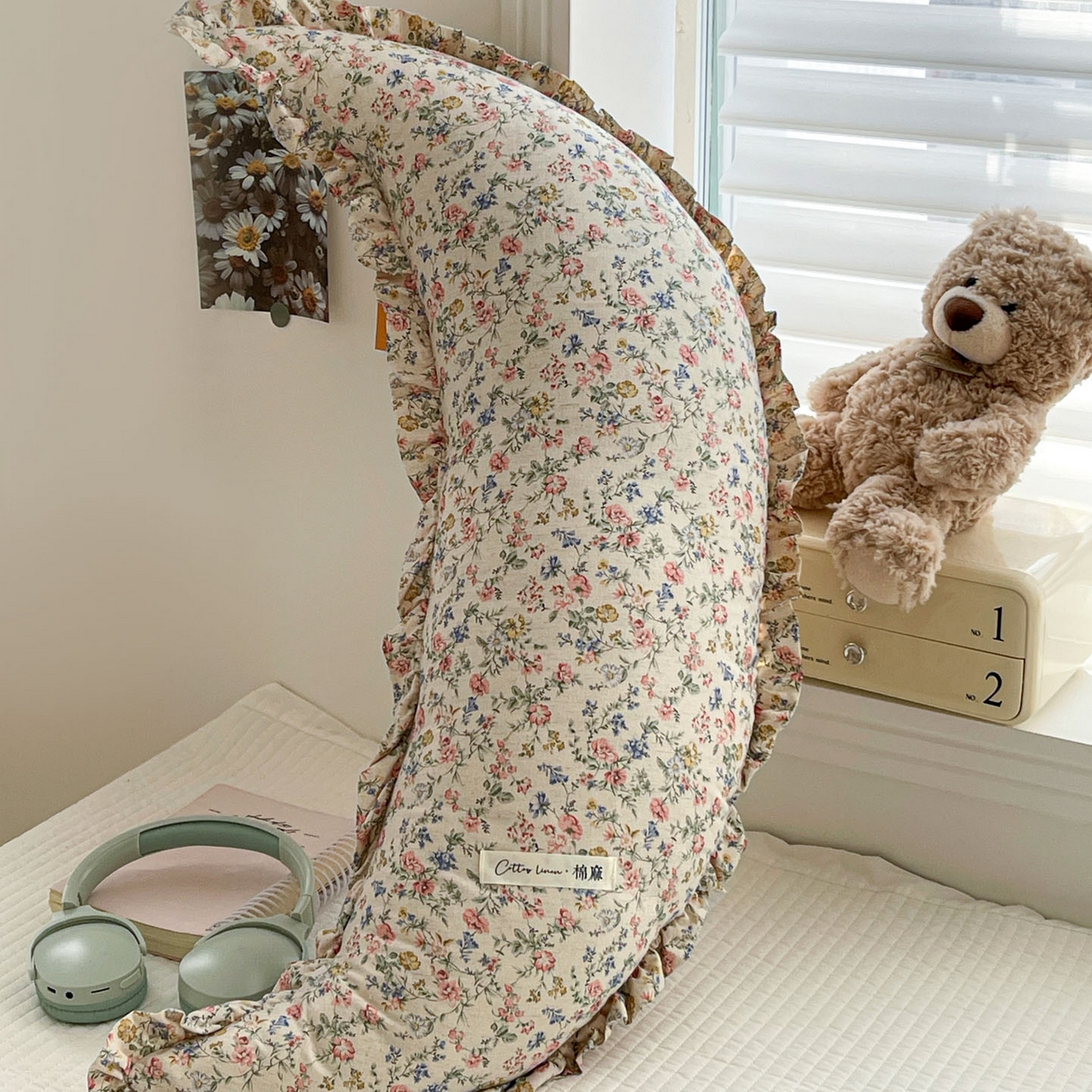 91家纺网 家纺一手货源 找家纺 亦帆枕芯 2025新款棉麻月牙抱枕宝宝安抚枕可拆洗床头靠垫孕妇枕夹腿抱枕25x80cm 014号棉麻月牙抱枕