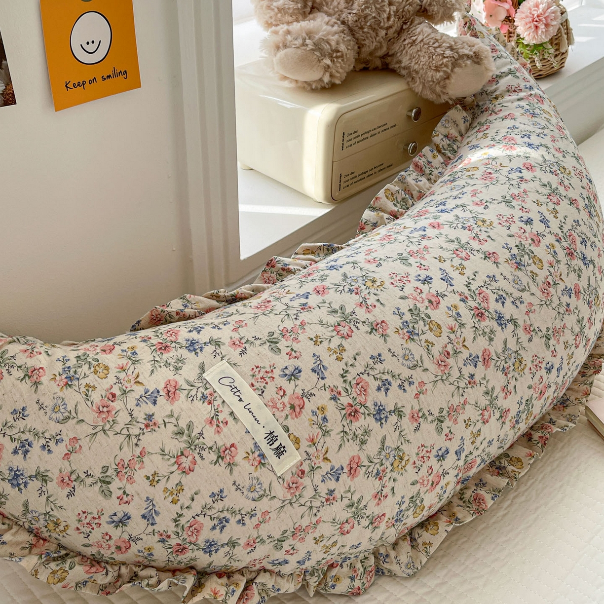 91家纺网 家纺一手货源 找家纺 亦帆枕芯 2025新款棉麻月牙抱枕宝宝安抚枕可拆洗床头靠垫孕妇枕夹腿抱枕25x80cm 014号棉麻月牙抱枕