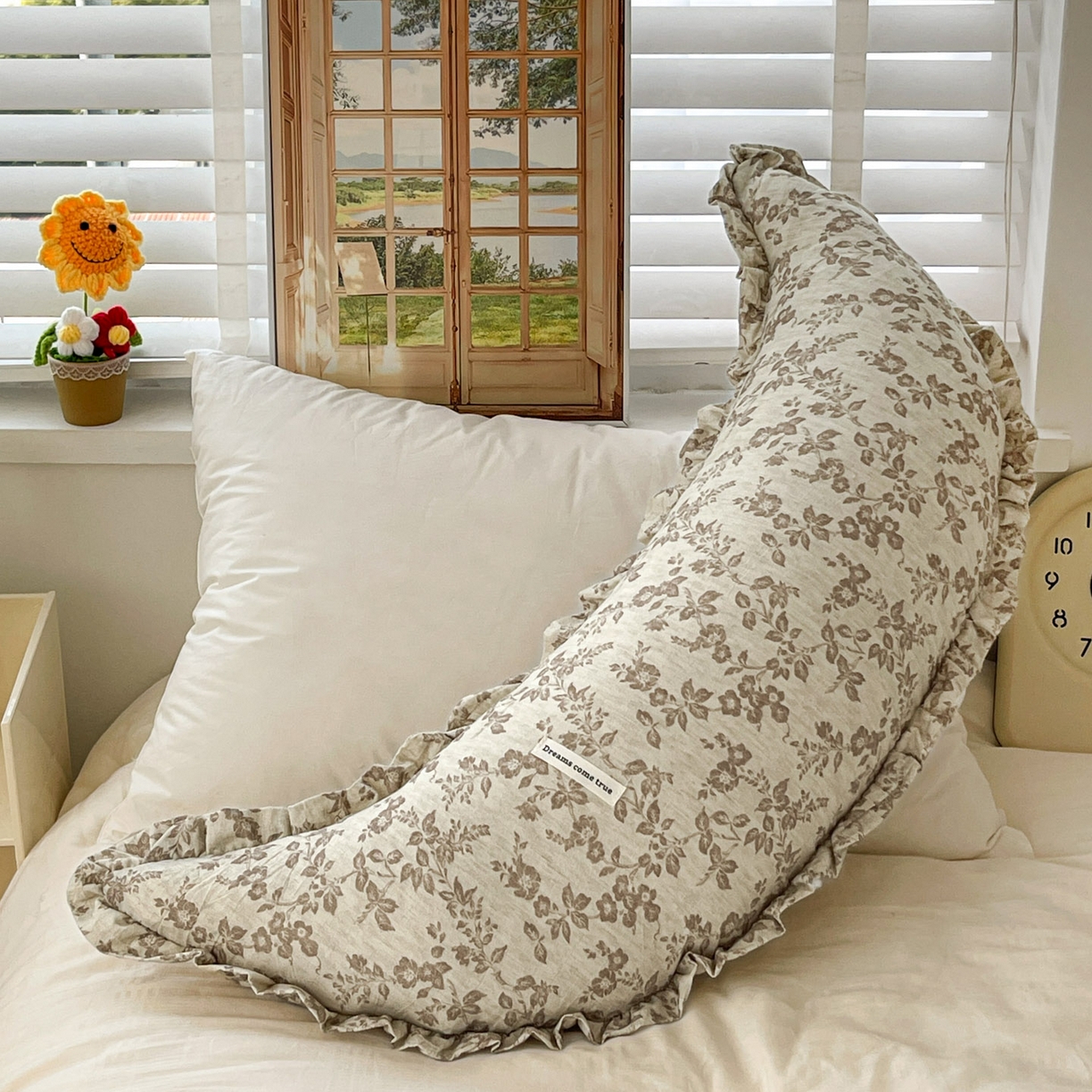 91家纺网 家纺一手货源 找家纺 亦帆枕芯 2025新款棉麻月牙抱枕宝宝安抚枕可拆洗床头靠垫孕妇枕夹腿抱枕25x80cm 006号棉麻月牙抱枕