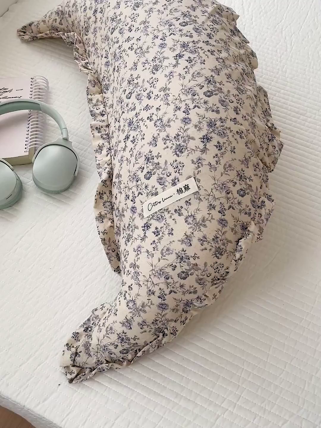 91家纺网 家纺一手货源 找家纺 亦帆枕芯 2025新款棉麻月牙抱枕宝宝安抚枕可拆洗床头靠垫孕妇枕夹腿抱枕25x80cm 011号棉麻月牙抱枕