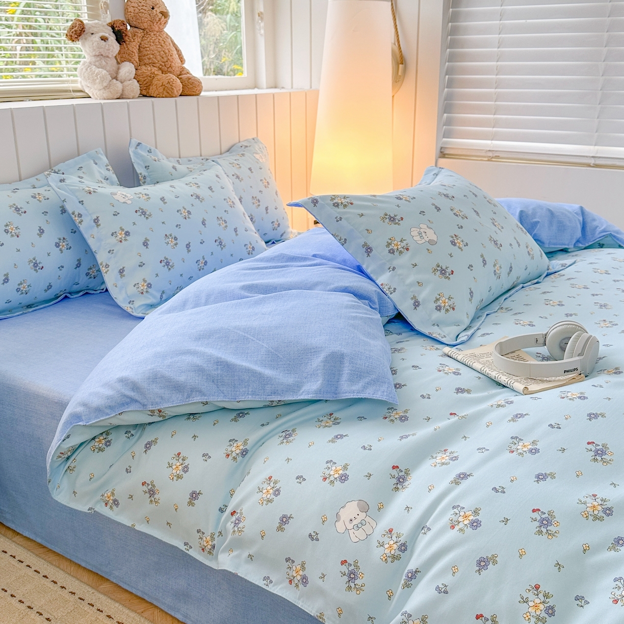 91家纺网 家纺一手货源 找家纺  简冠家纺 2025直播爆款北欧风亲肤植物羊绒磨毛四件套 嘟嘟宝贝