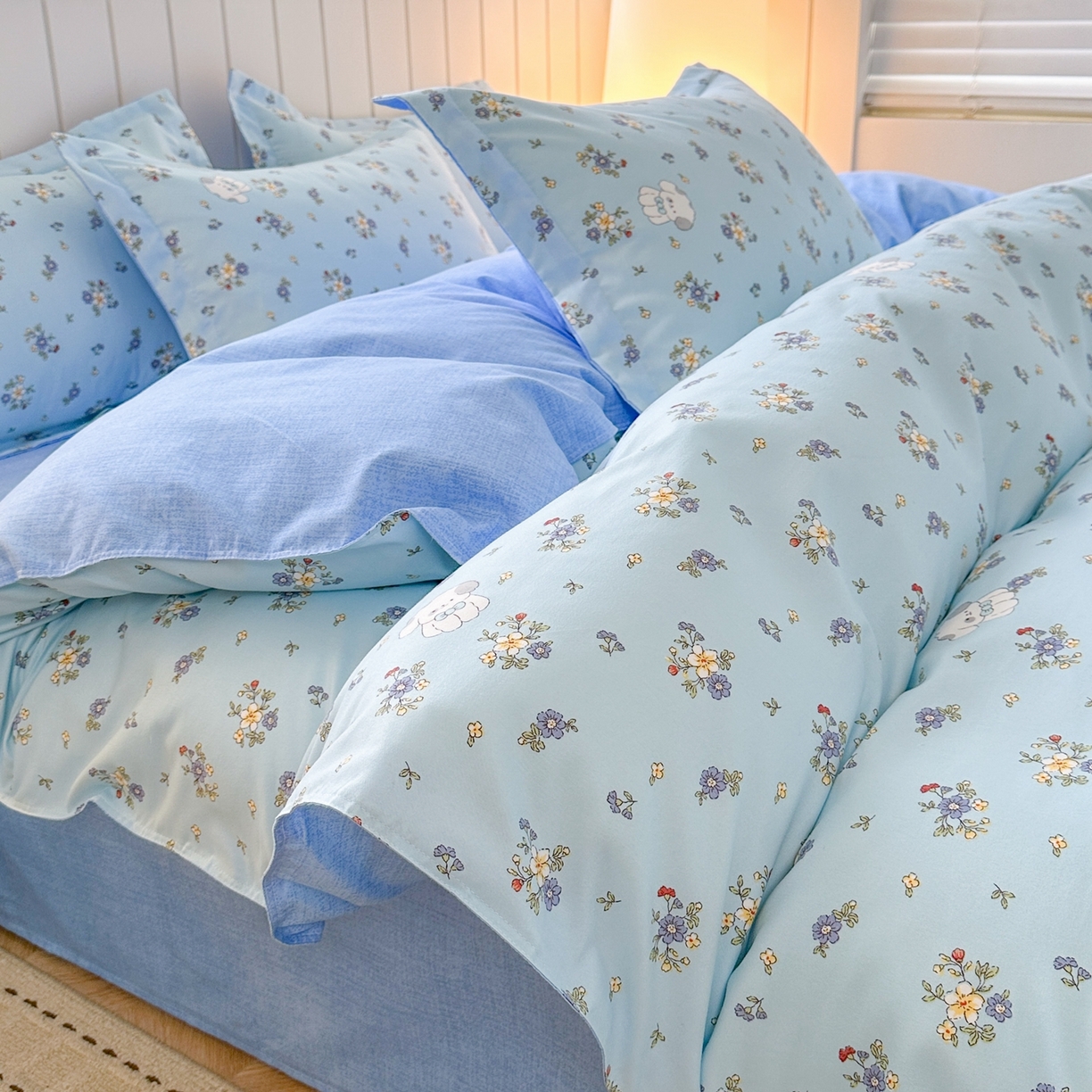 91家纺网 家纺一手货源 找家纺  简冠家纺 2025直播爆款北欧风亲肤植物羊绒磨毛四件套 嘟嘟宝贝