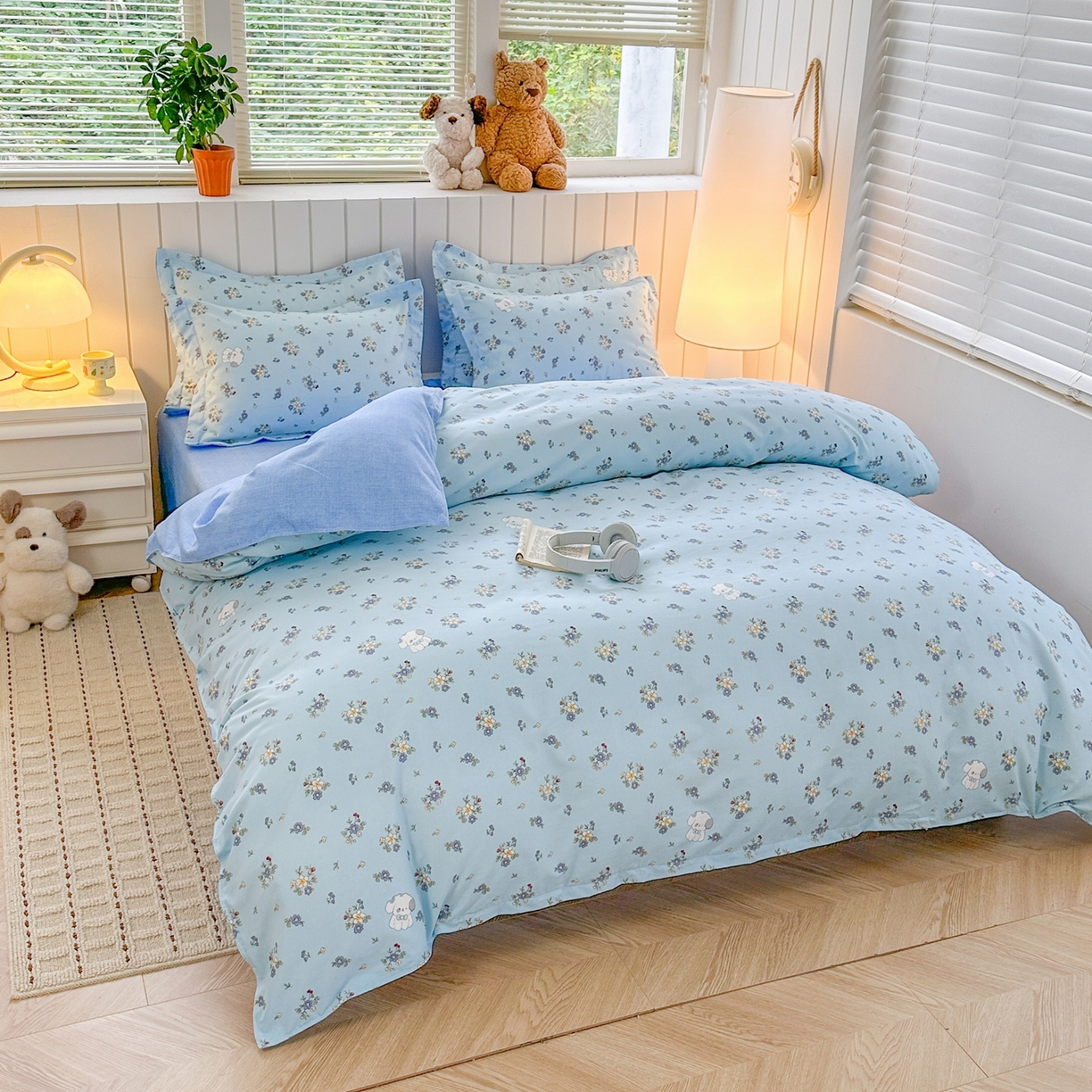 91家纺网 家纺一手货源 找家纺  简冠家纺 2025直播爆款北欧风亲肤植物羊绒磨毛四件套 嘟嘟宝贝