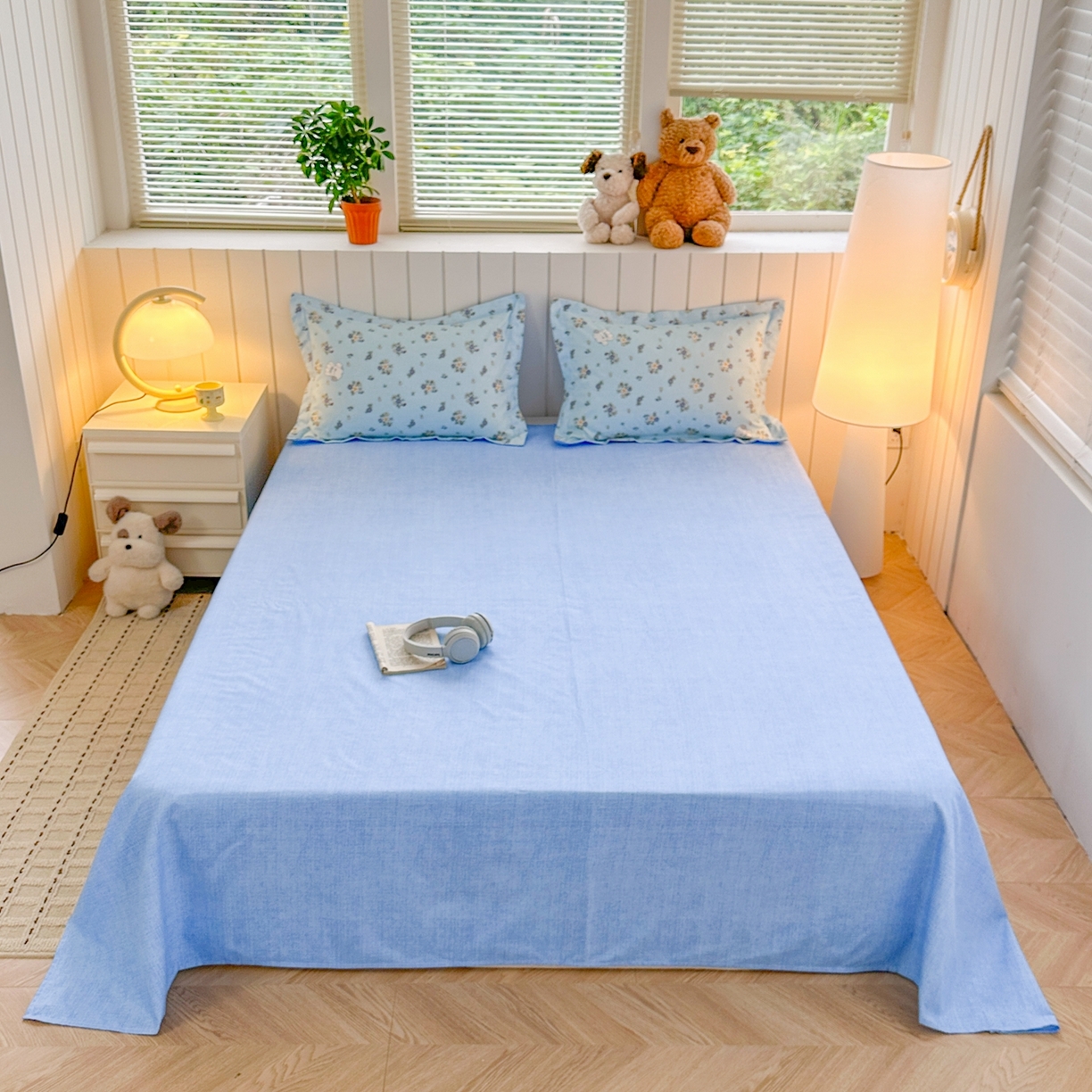 91家纺网 家纺一手货源 找家纺  简冠家纺 2025直播爆款北欧风亲肤植物羊绒磨毛四件套 嘟嘟宝贝