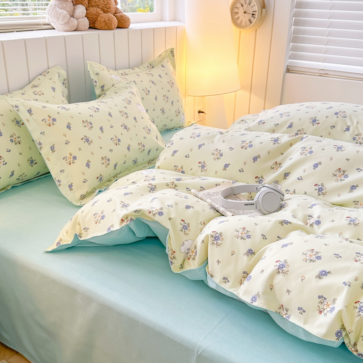 91家纺网 家纺一手货源 找家纺  简冠家纺 2025直播爆款北欧风亲肤植物羊绒磨毛四件套 嘟嘟宝贝-黄