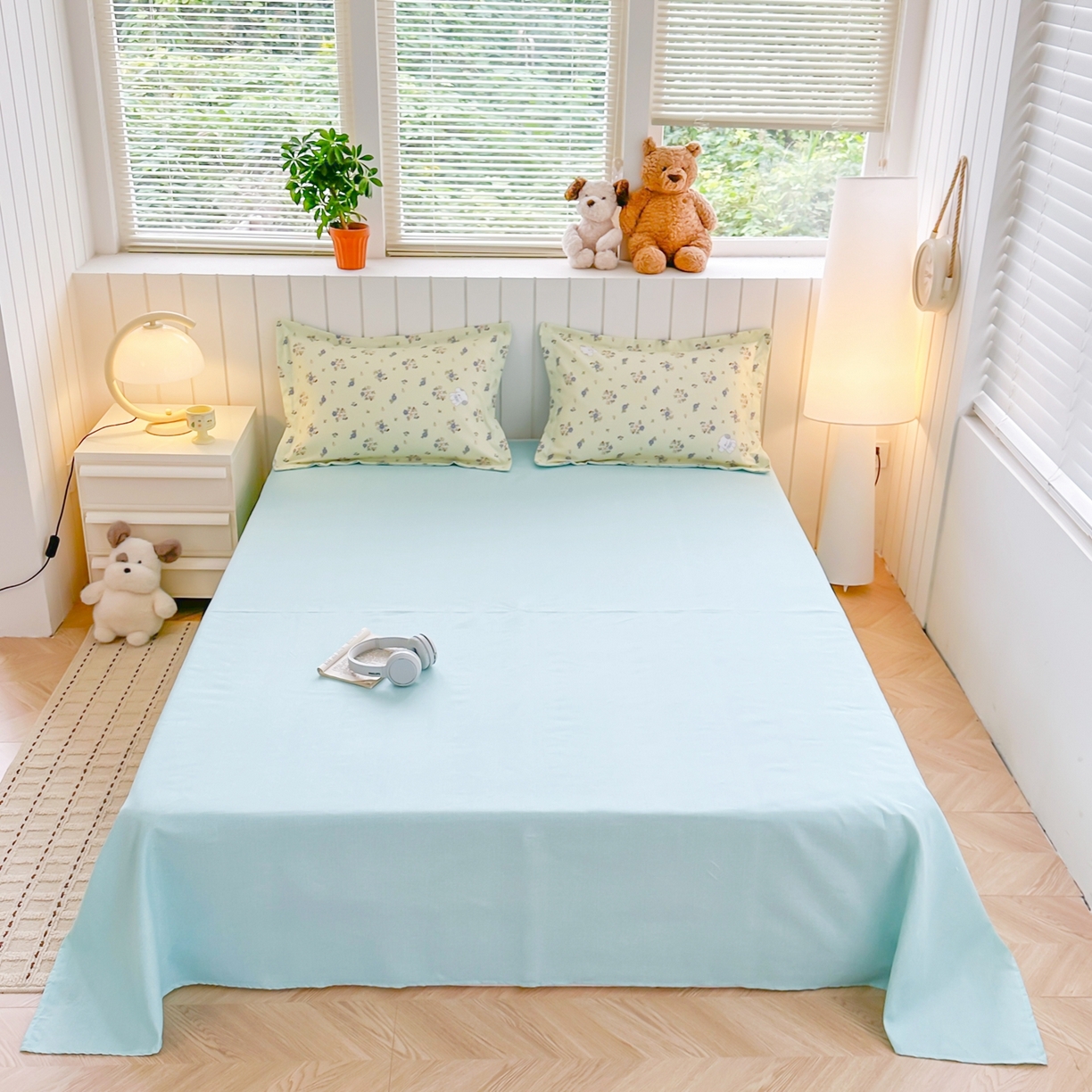 91家纺网 家纺一手货源 找家纺  简冠家纺 2025直播爆款北欧风亲肤植物羊绒磨毛四件套 嘟嘟宝贝-黄